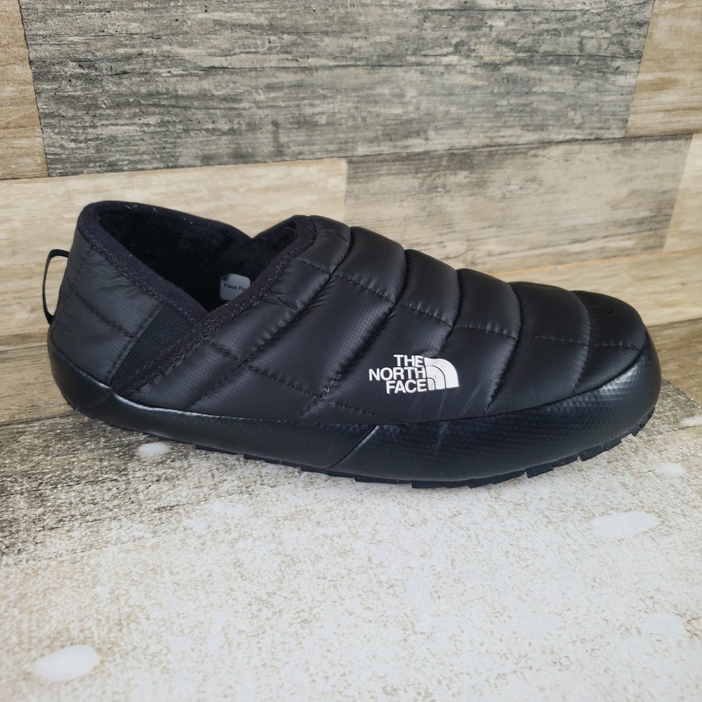 The North Face ThermoBall Traction Mules V Womens Sz 8 TNF Black Fleece Lined